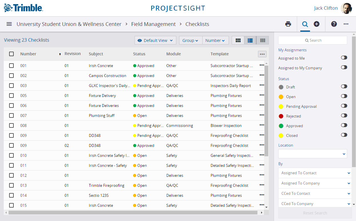 Checklists for field project management software